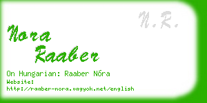 nora raaber business card
